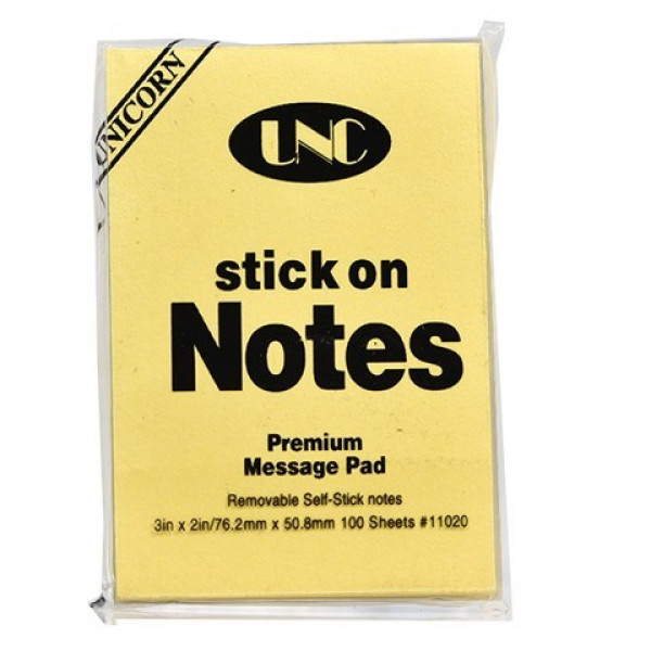 Giấy nhớ 3x2 (100 tờ) (Vàng) (UNC)